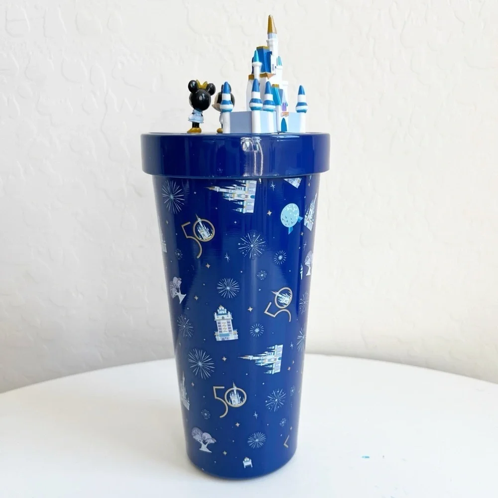 Walt Disney World 50th Anniversary Mickey Minnie Castle Tumbler